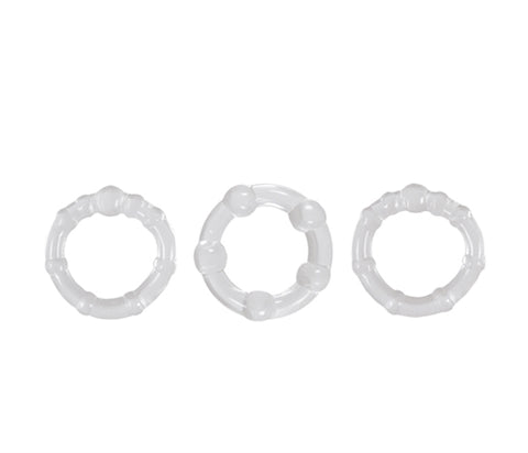 Ns Novelties Renegade Intensity Stretch Cock Ring Set Clear Clear COCK RING Set