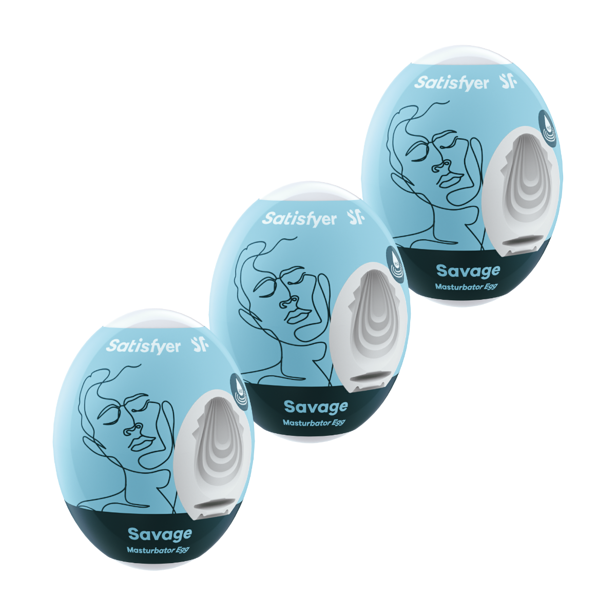Satisfyer Savage 3-Pack Masturbator Eggs – Disposable Stretchy Male Masturbators > Sex Toys For Men > Masturbators Cup Main image