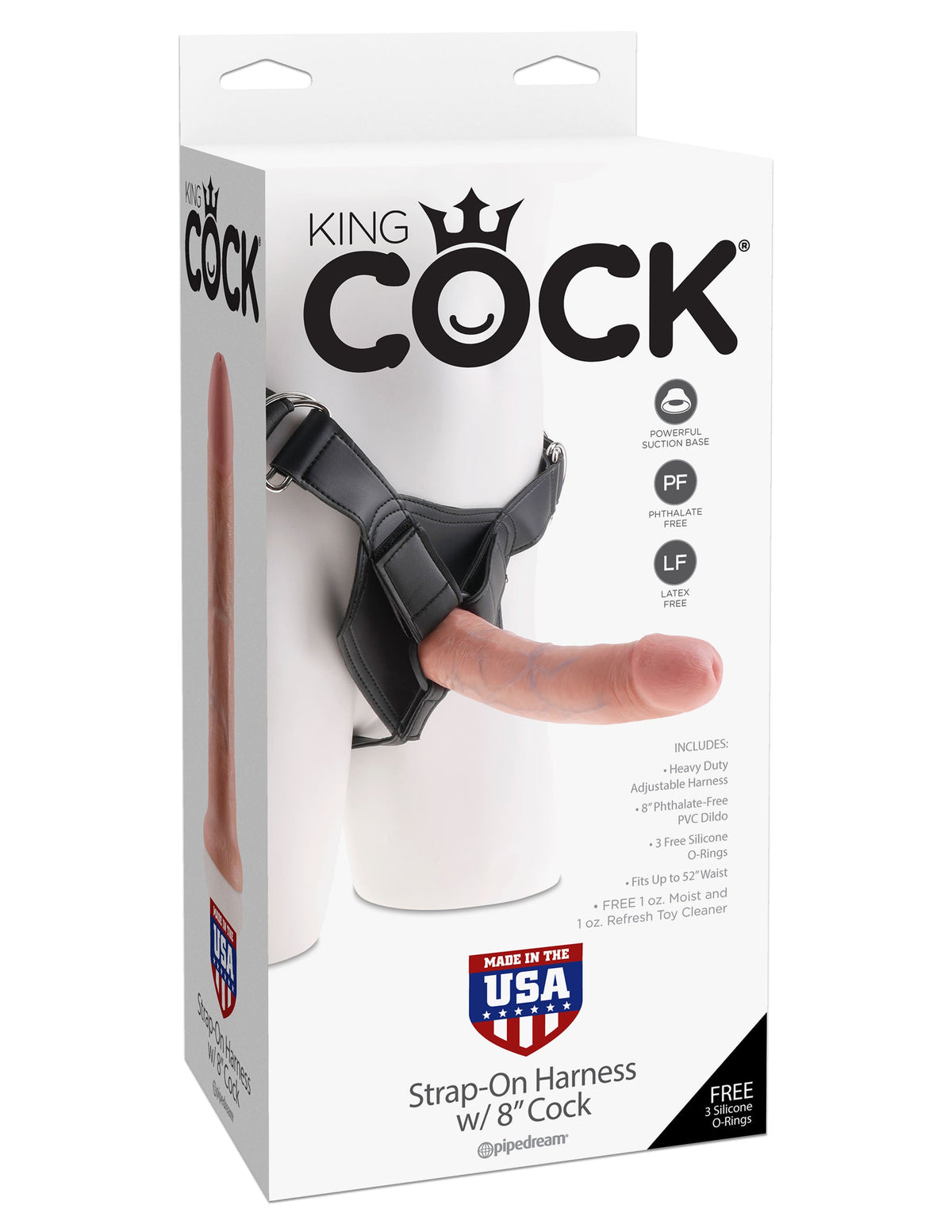 King Cock Strap-On Harness with Realistic Dildo – 6 to 9 Inch > Dildos > Strap On Harnesses