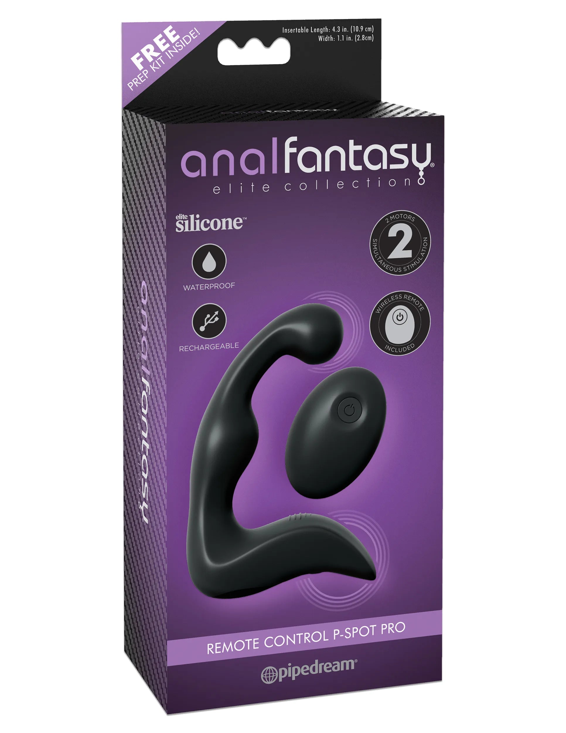 Pipedream Anal Fantasy Elite Remote Control P-Spot Pro USB Rechargeable Silicone Vibrator > Anal Range > Prostate Plugs