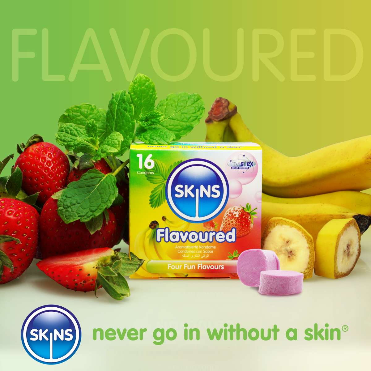 Skins Flavoured Condoms Assorted – Extra Lubricated Condoms - Bulk 500 Pack > Essentials > Condoms