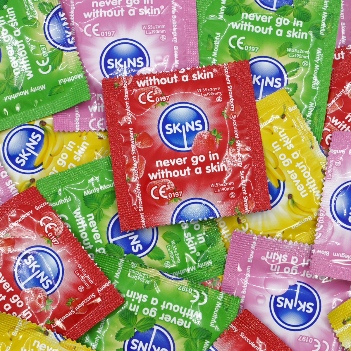 Skins Flavoured Condoms Assorted – Extra Lubricated Condoms - Bulk 500 Pack Default Title > Essentials > Condoms Main image
