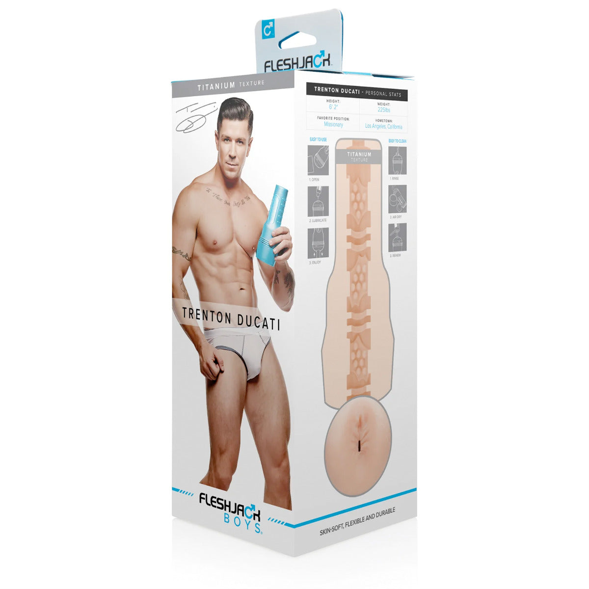 Fleshjack Boys Trenton Ducati Titanium – Ultra Tight Textured Sleeve Male Masturbator > Sex Toys For Men > Masturbators > Pornstar