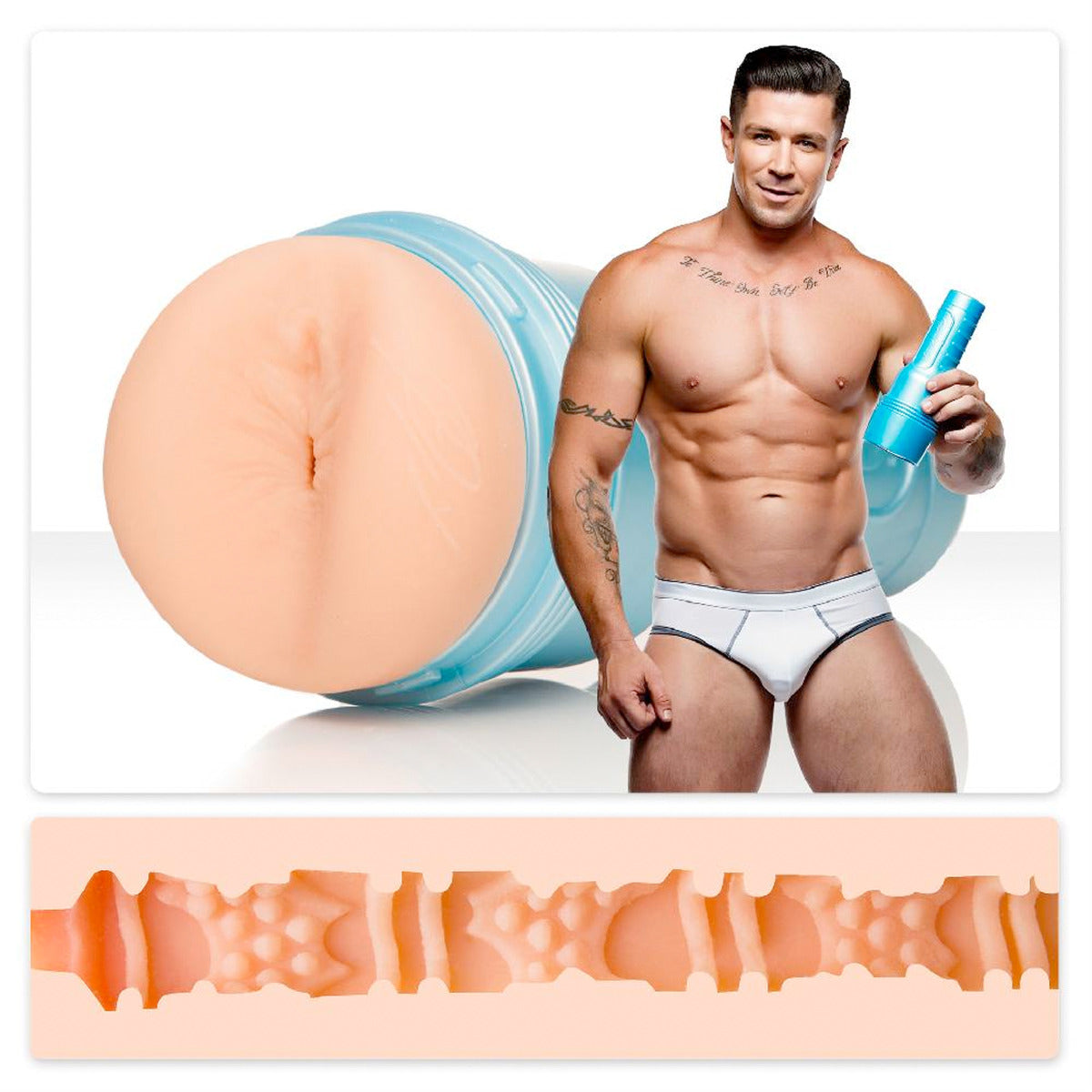 Fleshjack Boys Trenton Ducati Titanium – Ultra Tight Textured Sleeve Male Masturbator Default Title > Sex Toys For Men > Masturbators > Pornstar