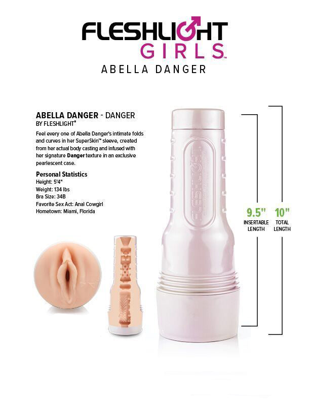 Fleshlight Abella Danger Signature Sensations – Realistic SuperSkin Male Masturbator Sleeve > Sex Toys For Men > Masturbators > Manual