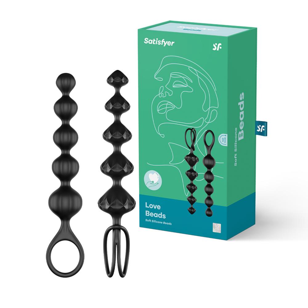 Satisfyer Love Beads Silicone Set of 2 with Ball and Pyramid Shapes – Pleasure Beads > Anal Range > Anal Beads