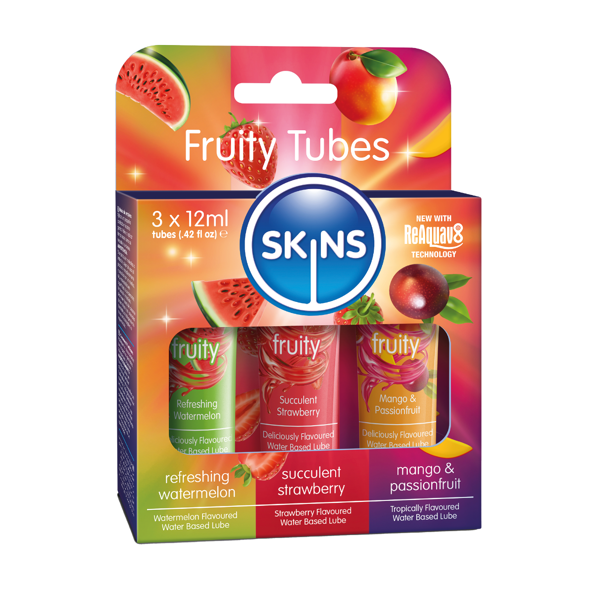 Skins Fruity Tubes Watermelon Strawberry Mango – 12ml Flavored Lubricant > Lube > Flavoured