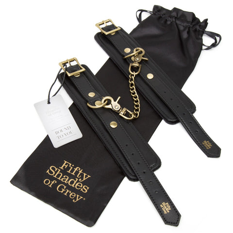 Fifty Shades of Grey Bound to You Wrist Cuffs – Faux Leather with Soft Furry Lining Wrist Cuffs > Bondage Gear > Restraints