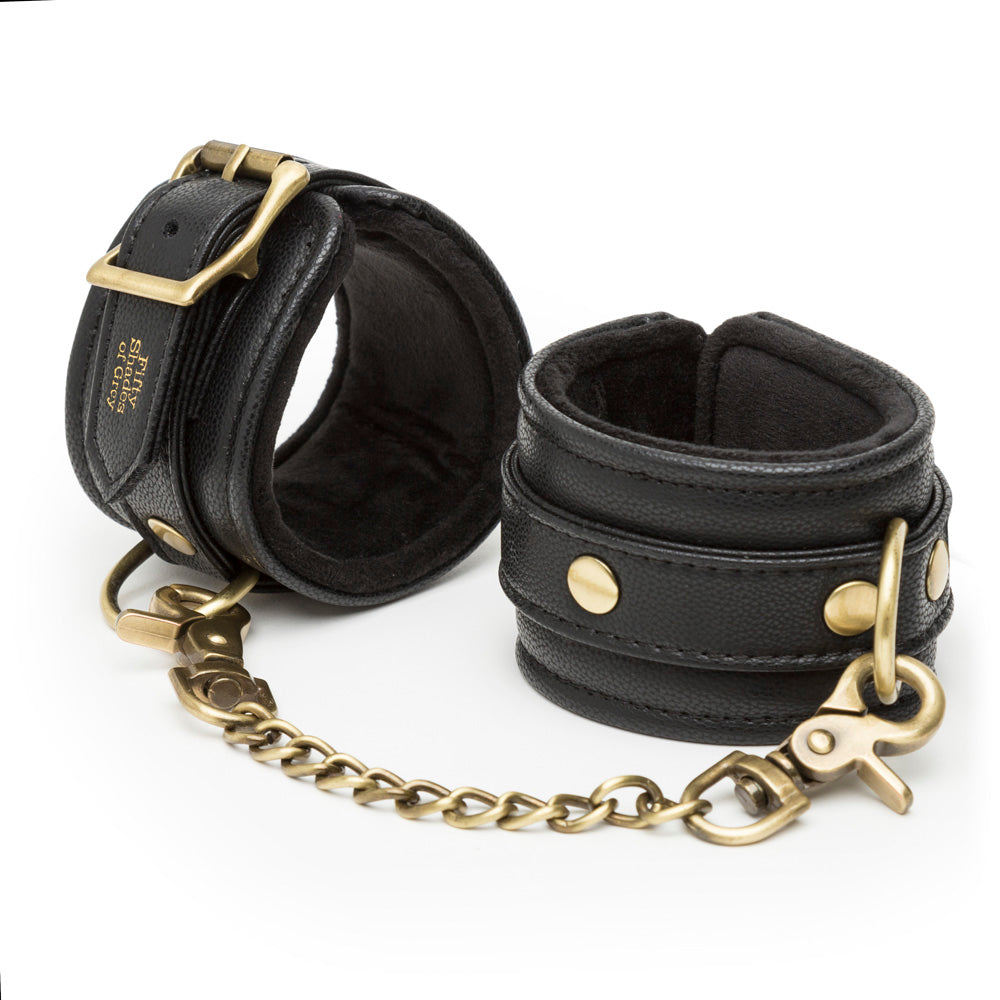 Fifty Shades of Grey Bound to You Wrist Cuffs – Faux Leather with Soft Furry Lining Wrist Cuffs > Bondage Gear > Restraints
