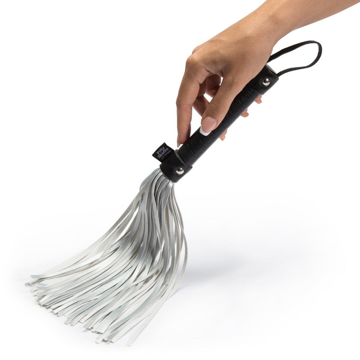 Fifty Shades of Grey Please Sir Flogger – Metallic Silver Fronds, Easy-Grip Handle Flogger Default Title > Bondage Gear > Whips & Floggers