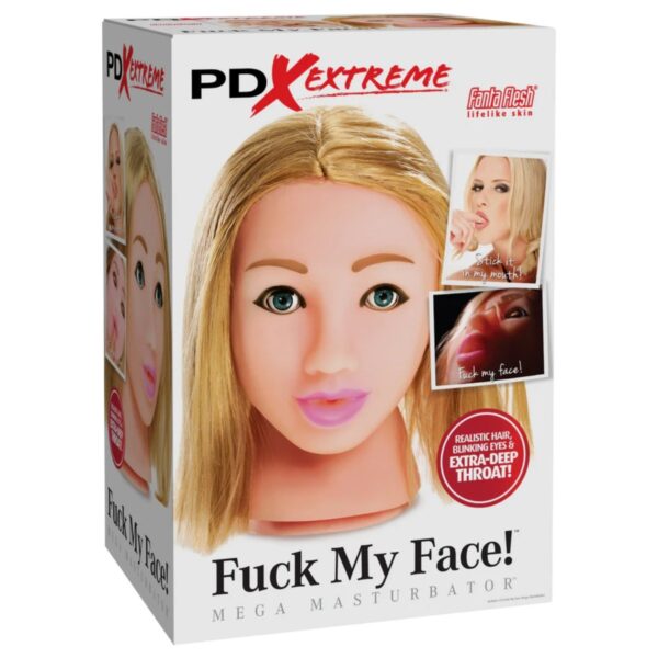 Pipedream PDX Extreme Fuck My Face Mega Masturbator – Dual Hole Silicone Male Masturbator Beige > Sex Toys For Men > Masturbators Premium Main image