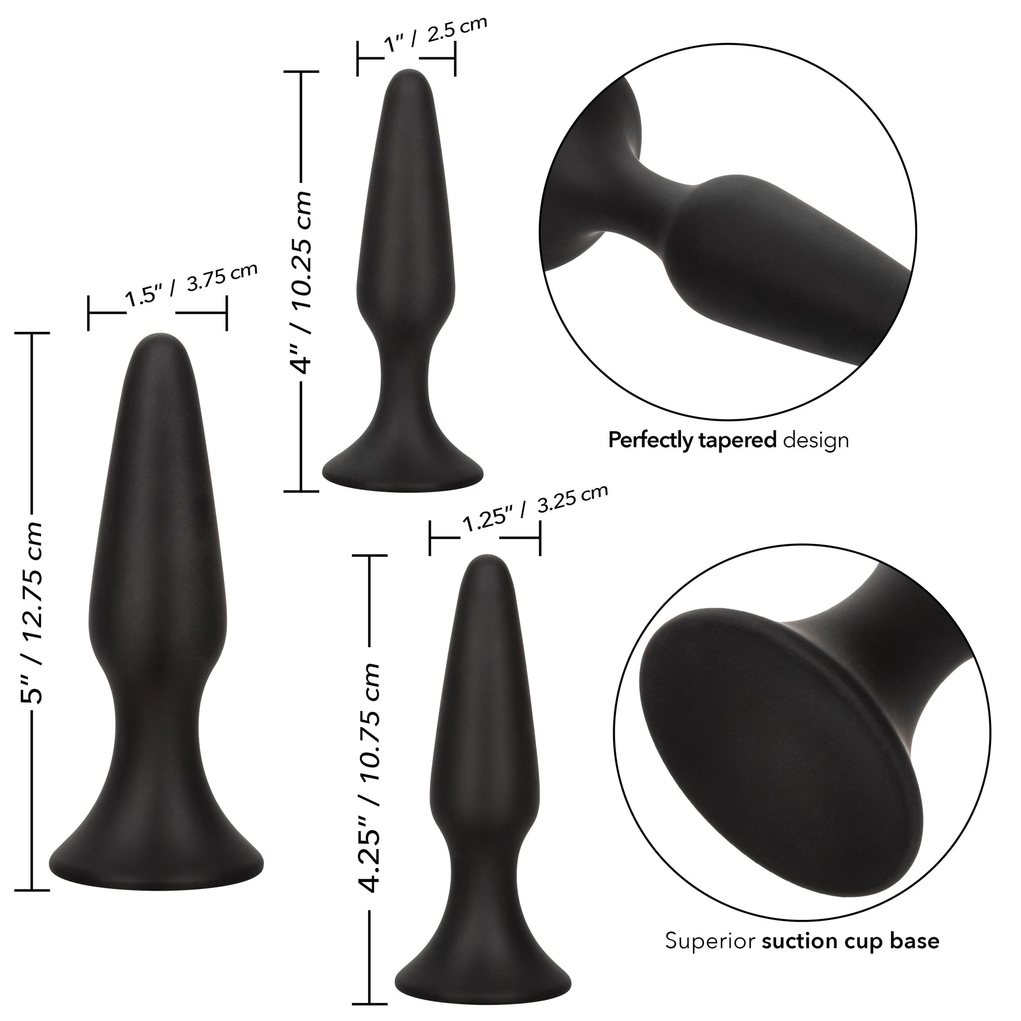 Colt Anal Trainer Kit – Graduated Silicone Anal Plug Set > Anal Range > Butt Plug Kits