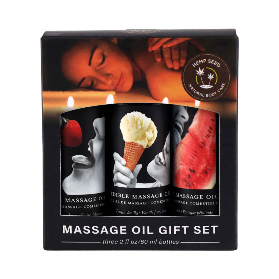 Edible Massage Oil Gift Set with Strawberry Vanilla Flavors > Essentials > Massage Gift Set
