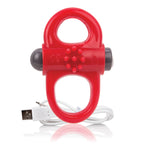 Screaming O Yoga Rechargeable Reversible Dual Loop Silicone Vibrating Cock Ring 3.5 Inch Red > Cock Ring > Vibrating