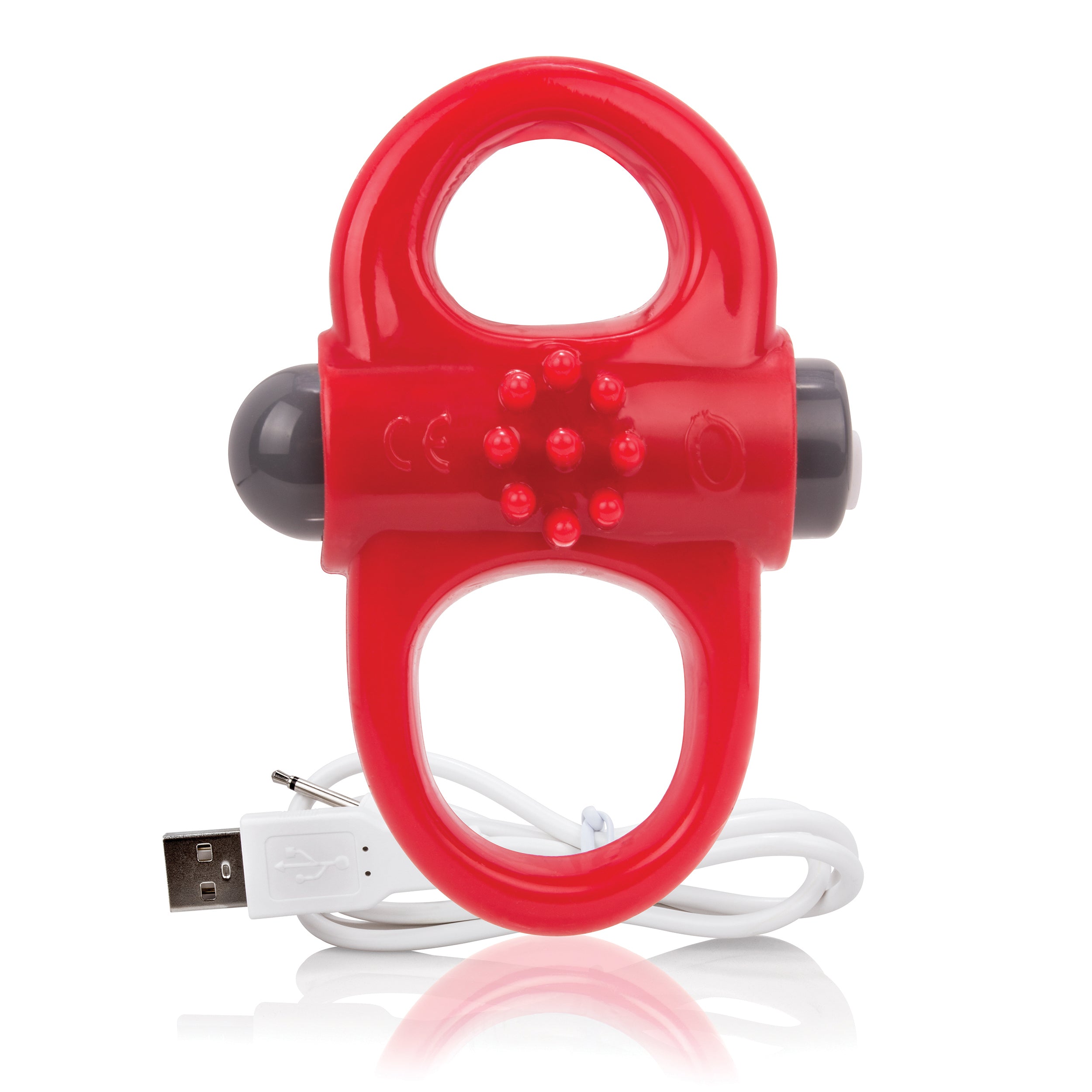 Screaming O Yoga Rechargeable Reversible Dual Loop Silicone Vibrating Cock Ring 3.5 Inch Red > Cock Ring > Vibrating