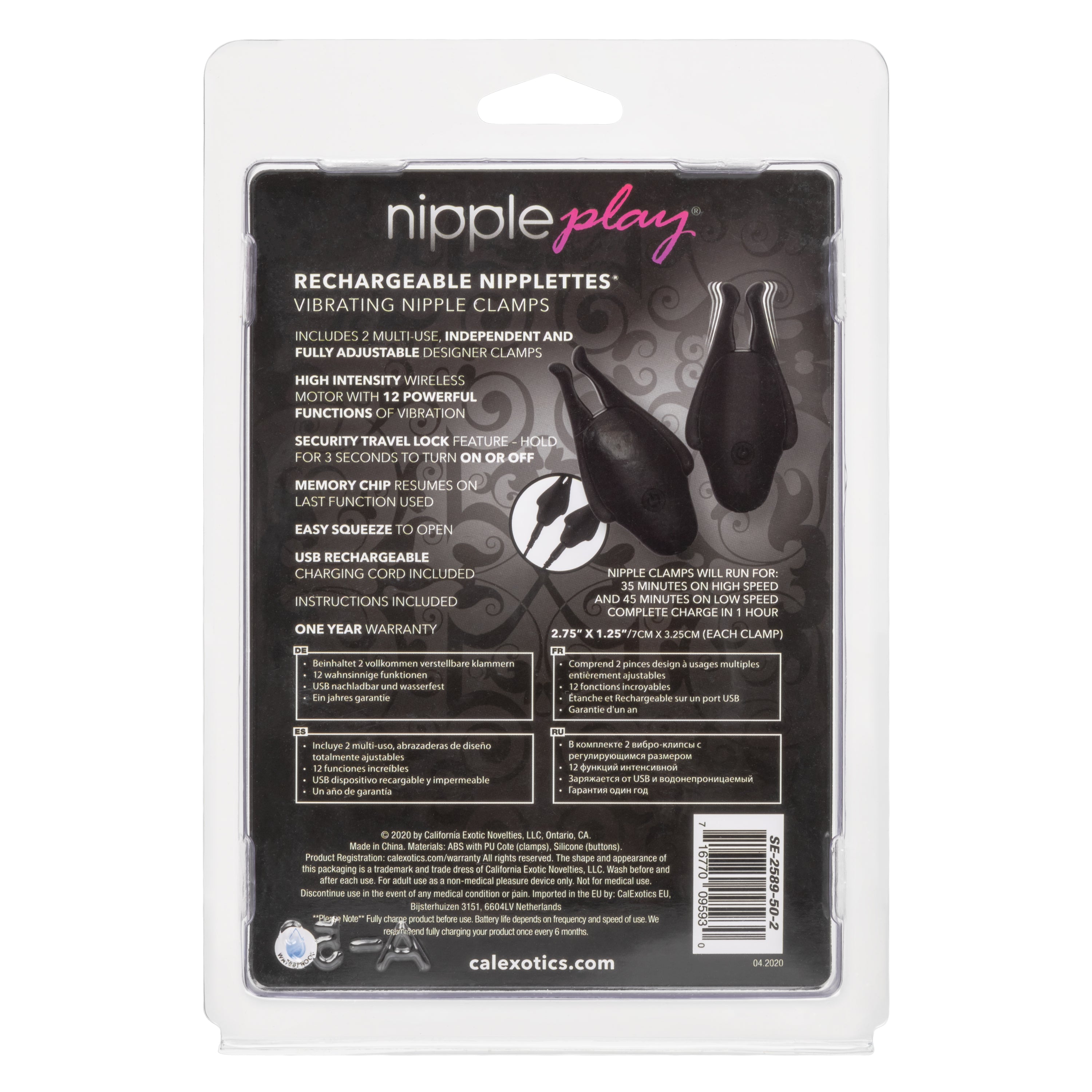 Rechargeable Nipplettes – Vibrating Adjustable Nipple Clamps > Sex Toys > Nipple Stimulators