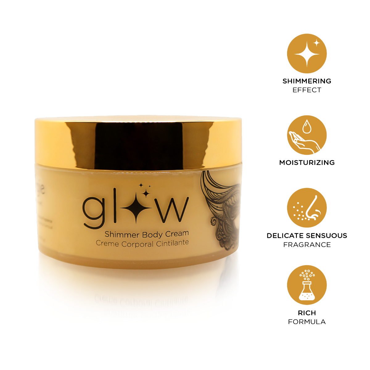 Orgie Glow Shimmer Body Cream – Lightweight Moisturizer with Coconut Oil and Carrot Extract 250ml > Essentials > Bath & Body