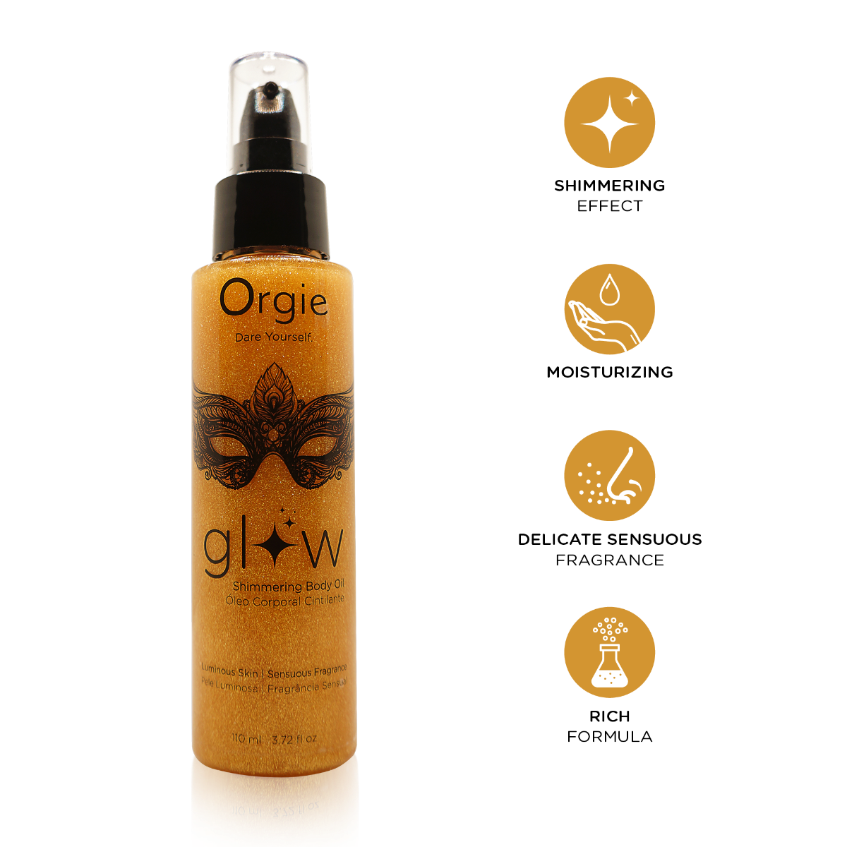 Orgie Glow Shimmering Body Oil 110ml – Lightweight Moisturizing Oil Secondary image