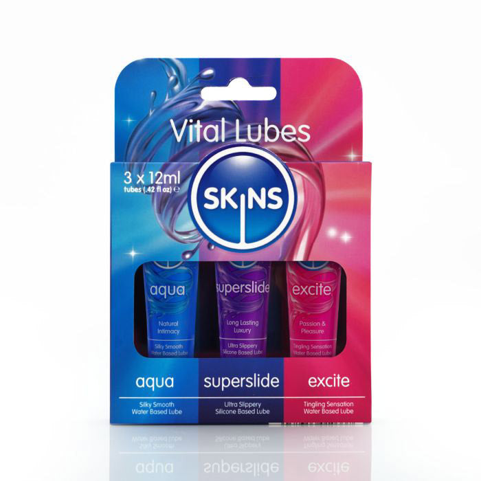 Skins Vital Sampler Tubes 3-Pack – 12ml Travel Size Lubricant Sampler Set Default Title > Lube > Water Based