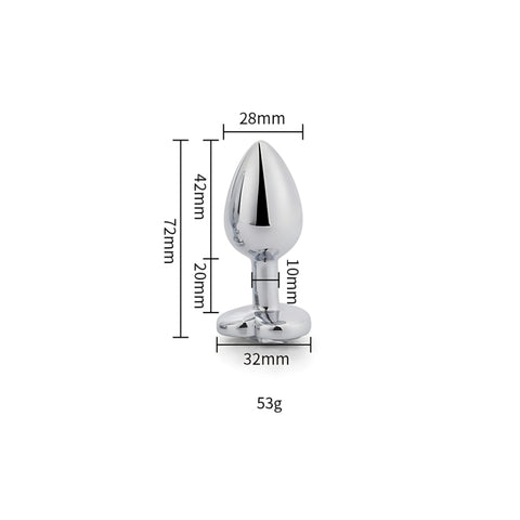 Toosh Heart Shaped Silver with Red Stone Small – Butt Plug > Anal Range > Jewel Butt Plugs