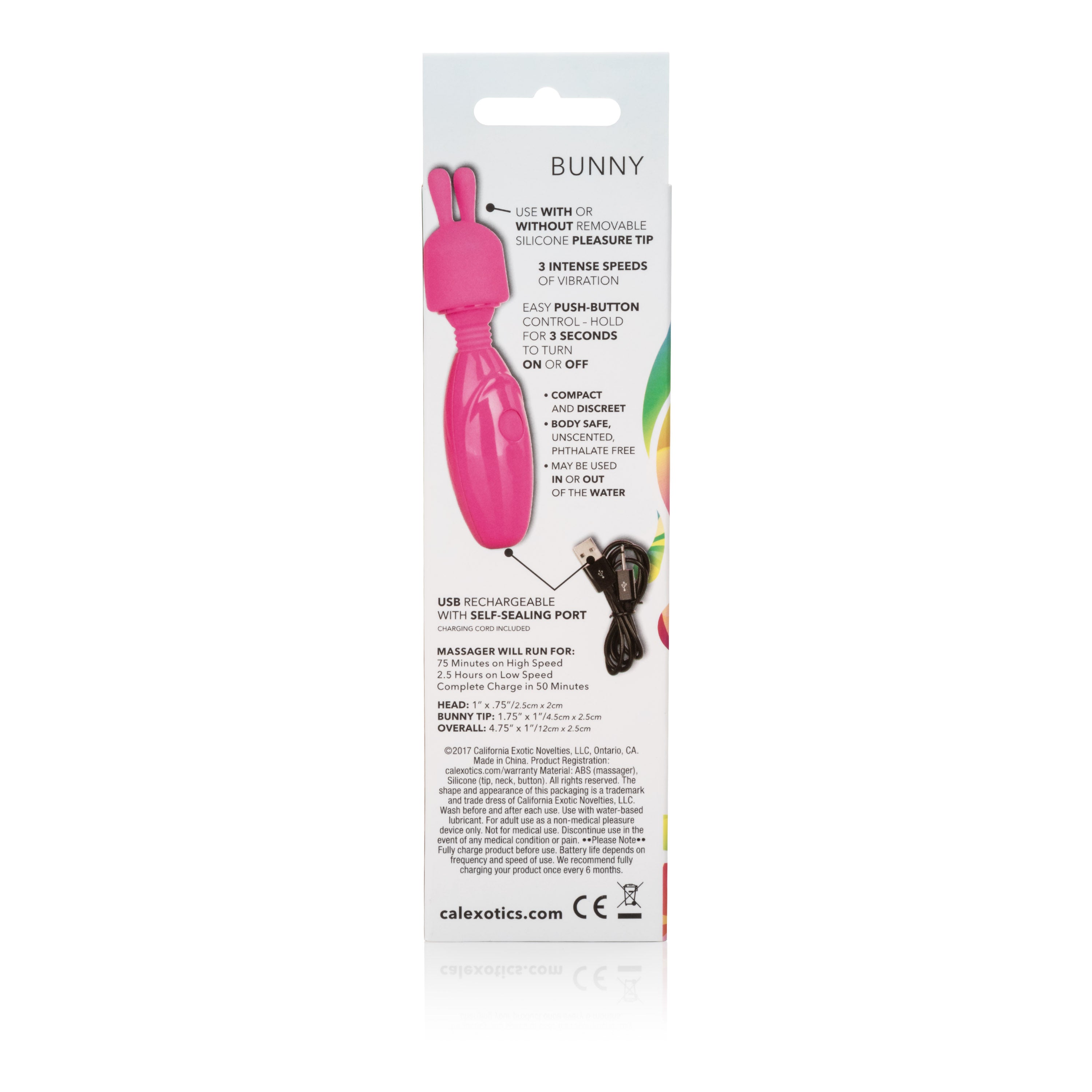 Tiny Teasers Bunny Vibrator Rechargeable Mini Travel Wand Vibrator > Sex Toys For Ladies > Clitoral Vibrators and Stimulators