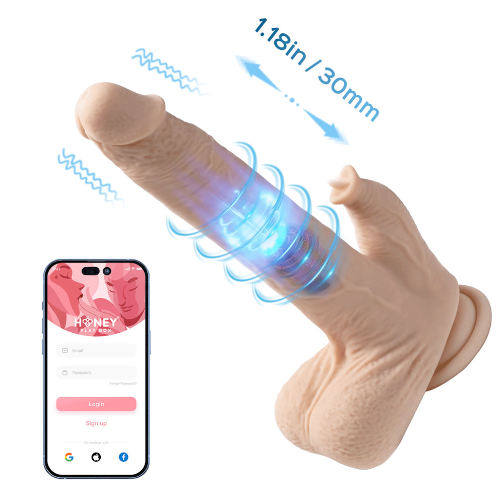 Honey Play Box Colter Realistic Thrusting Dildo with Vibrating Licker 8.5 Inch App-Controlled > Dildos > Thrusting Dildos