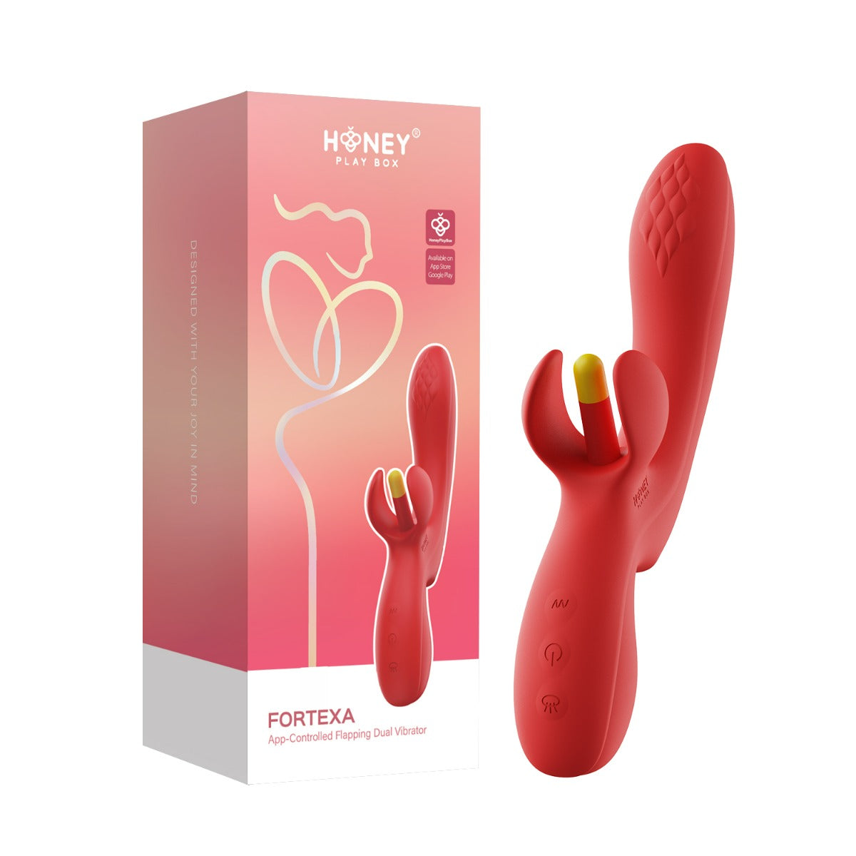 Honey Play Box Fortexa Kinky Finger Flapping Clit and G-Spot Vibrator App Controlled Default Title > Vibrators > Ladies > Rabbit Multi