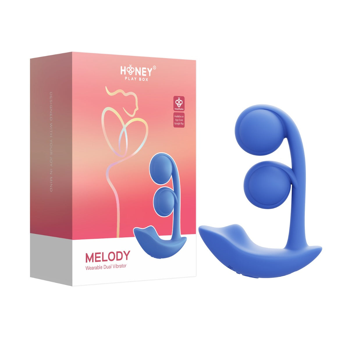 Honey Play Box Melody Twin Balls Clit and G Spot Vibrator – App Controlled Pressure Sensing Silicone Vibrator Blue > Sex Toys For Ladies > G-Spot Vibrators Main image