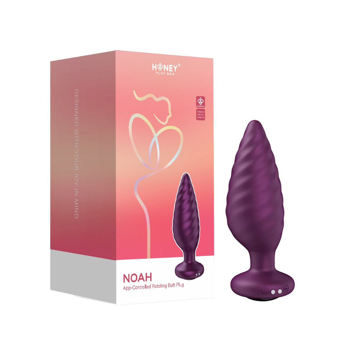 Honey Play Box Noah Rotating Butt Plug – App Controlled Anal Toy with Spiral Shaft and Ergonomic Curve Default Title > Anal Range > Vibrating Butt Plugs