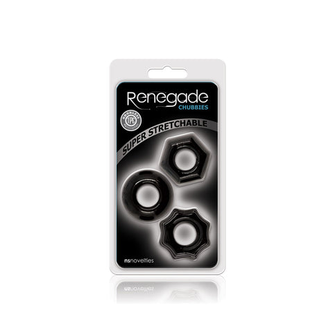 Renegade Chubbies Cock Rings Black COCK RING Set