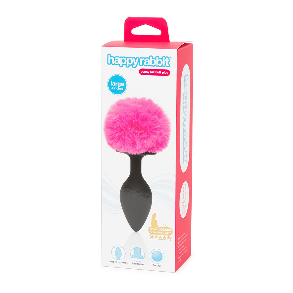 Happy Rabbit Butt Plug Large – Vibrating Silicone Anal Plug with Fluffy Tail > Anal Range > Tail Butt Plugs