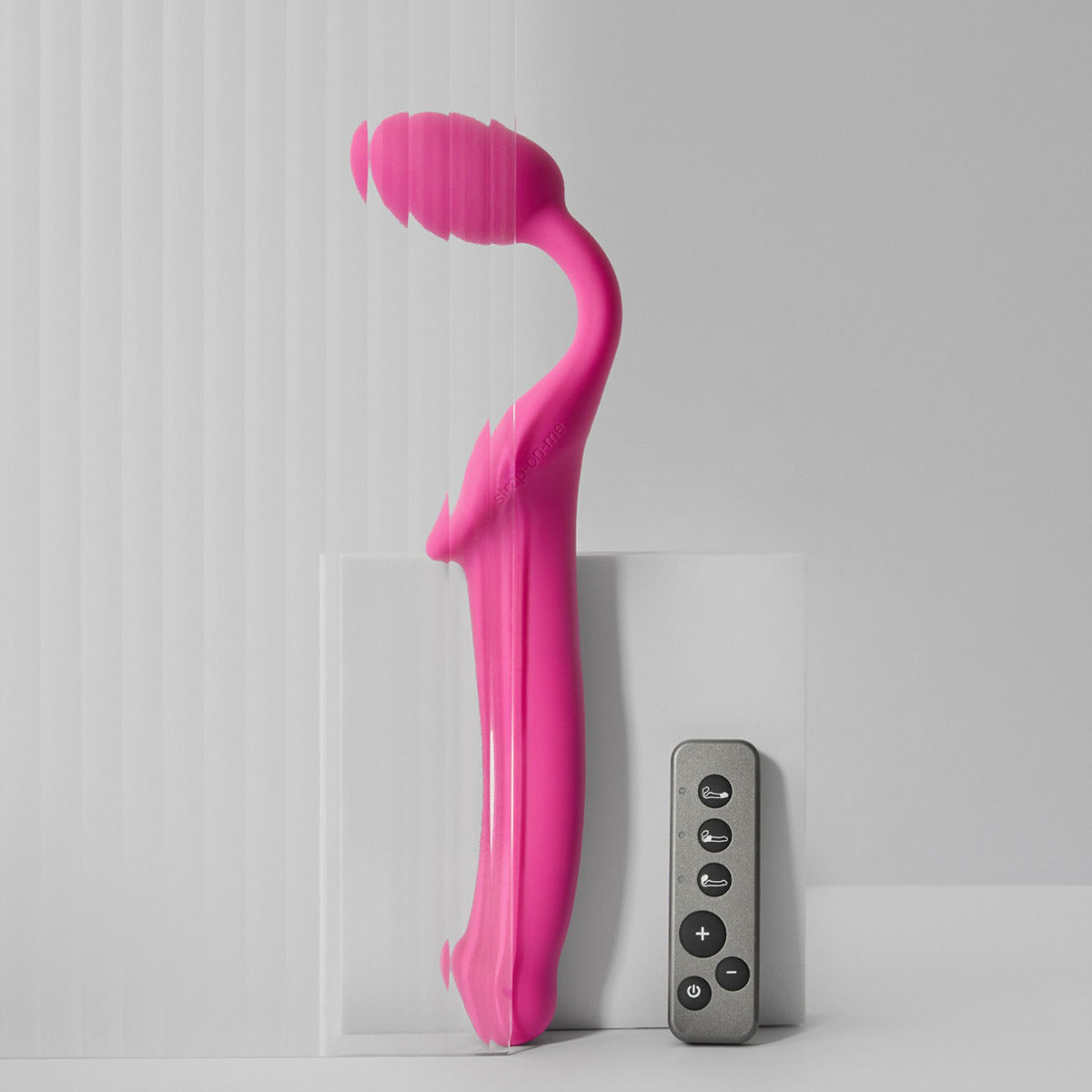 Strap On Me Vibrating Bendable Strap-On – Rechargeable Silicone Strap-On with Remote Control Fuchsia M > Dildos > Strap On Dildos