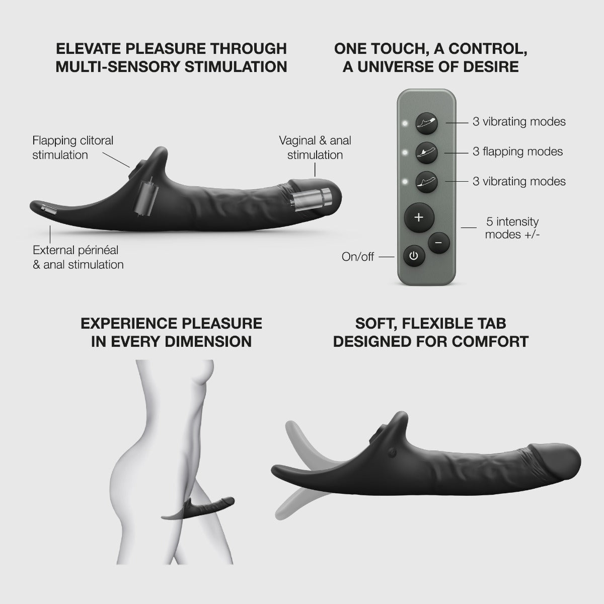 Strap On Me Multi Orgasm Medium Realistic Silicone Dildo Black Transparent Sex Toy > Dildos > Realistic Dildos
