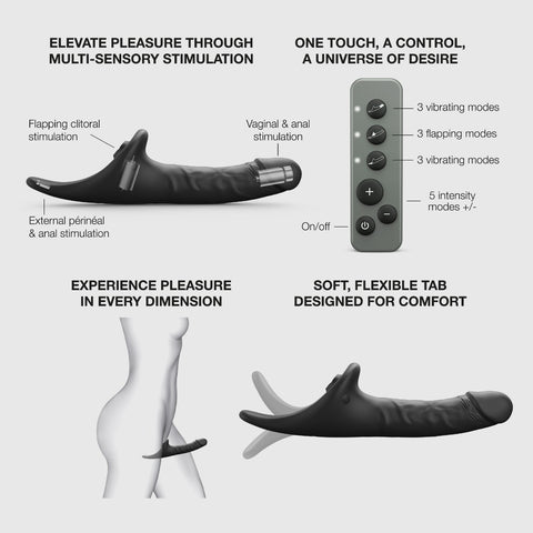 Strap On Me Multi Orgasm Medium Realistic Silicone Dildo Black Transparent Sex Toy > Dildos > Realistic Dildos
