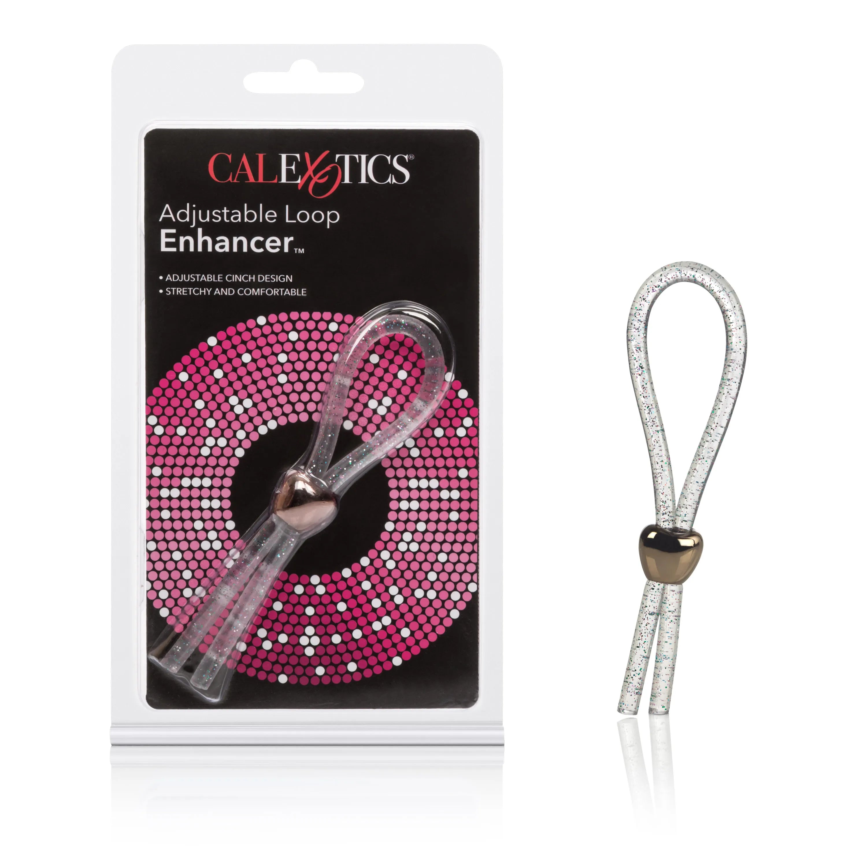 Adjustable Loop Enhancer – Clear Glitter Erection Enhancement Sleeve > Cock Ring > Adjustable