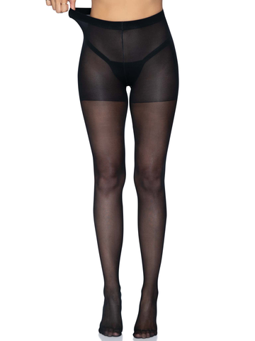 Sheer Open Butt Crotchless Pantyhose Hosiery One Size Black Hosiery