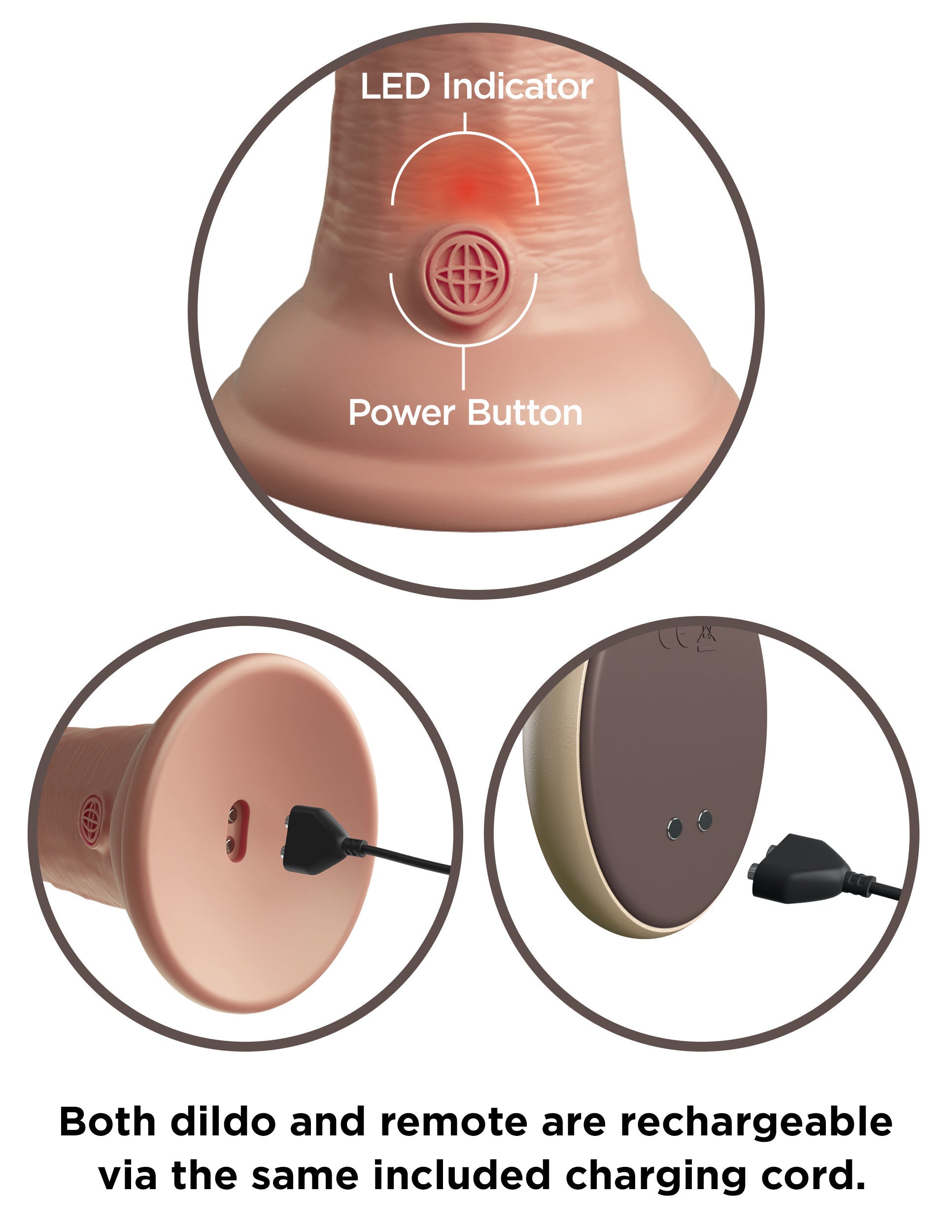King Cock Elite 9 Inch Vibrating Silicone Dual Density Cock With Remote - Light Dongs Realistic