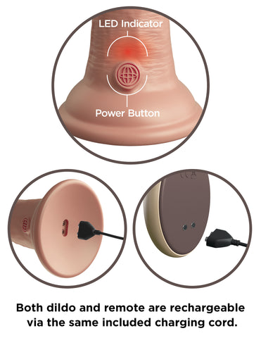 King Cock Elite 9 Inch Vibrating Silicone Dual Density Cock With Remote - Light Dongs Realistic
