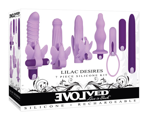 Evolved Lilac Desires Silicone Rechargeable Butterfly Kit (Lilac) – Silicone Vibrator Kit > Sex Toys > Sex Kits