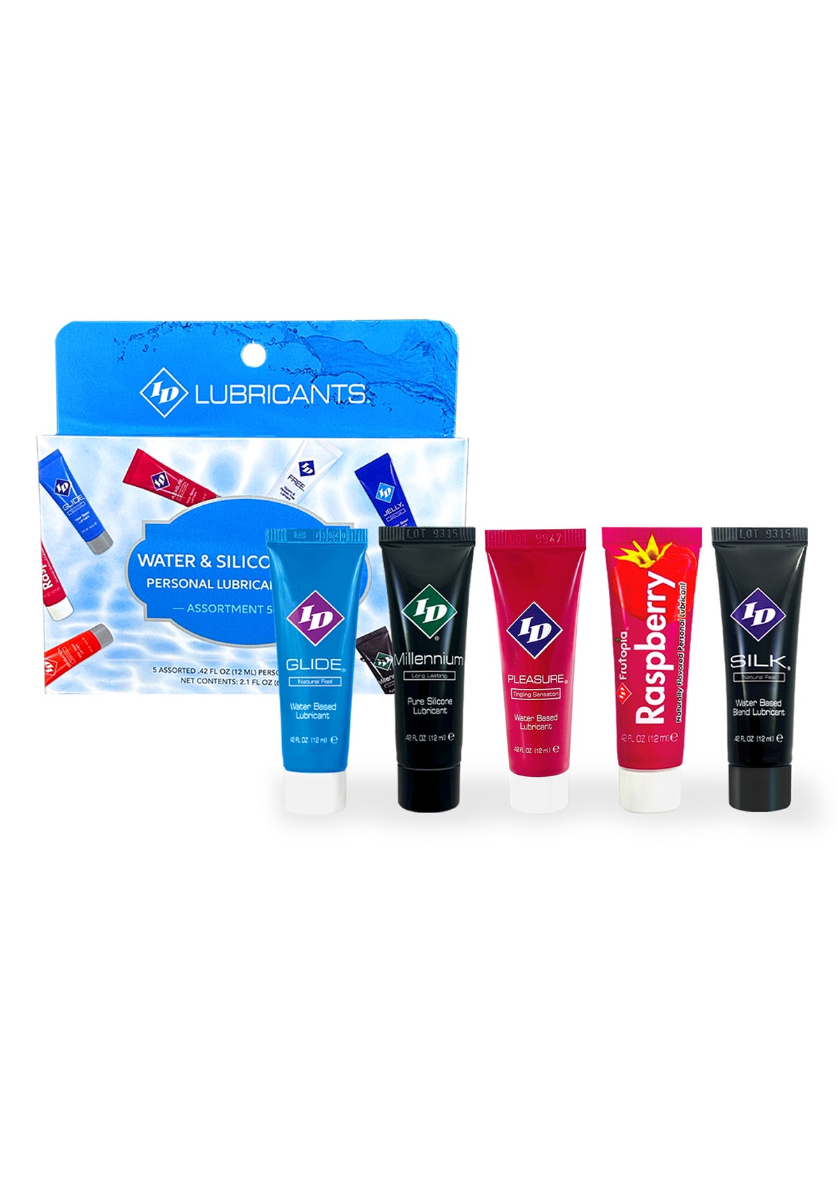 ID Sensual Lubricants 5-Pack Assorted Flavors Water-Based Personal Lubricant Set > Essentials > Massage Gift Set