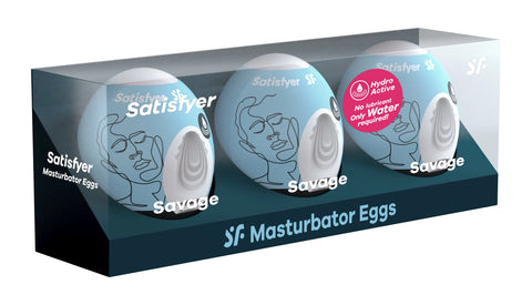 Satisfyer Savage 3-Pack Masturbator Eggs – Disposable Stretchy Male Masturbators > Sex Toys For Men > Masturbators Cup