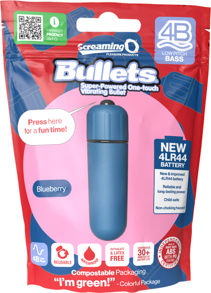 Screaming O Bullets 4B – Low Pitch Bass Vibrator with 4LR44 Batteries and Silky Finish > Vibrators > Mini Vibrators