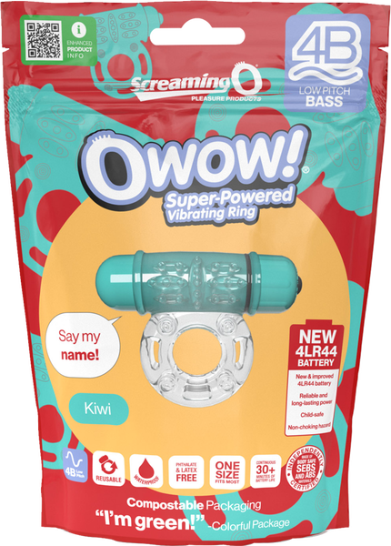 Screaming O 4B OWow Vibrating Ring – Body-Safe SEBS, Low Pitch Bass Vibrator Ring > Cock Ring > Vibrating