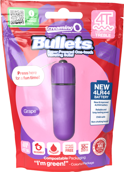 Screaming O Bullets 4T High Pitch Treble – Waterproof Vibrating Bullet with 4LR44 Batteries > Vibrators > Mini Vibrators