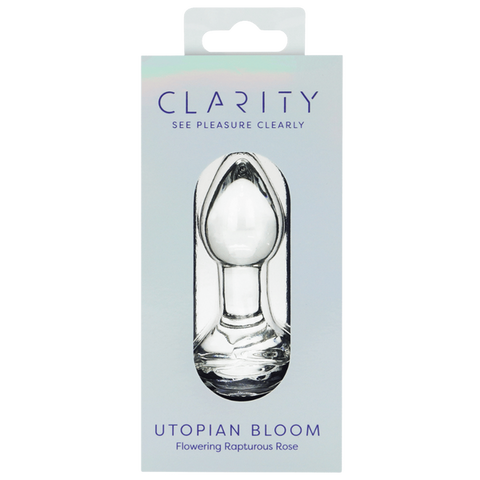 Clarity Utopian Bloom Handcrafted Glass 4.3 Inch Butt Plug > Glass > Dildos