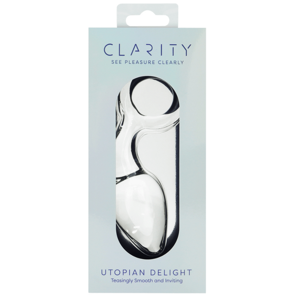 Clarity Utopian Delight – 3.5 Inch Handcrafted Borosilicate Glass Butt Plug > Glass > Dildos