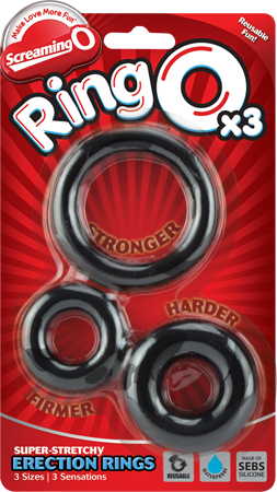 Screaming O RingO X3 Mixed Pack Cock Rings – 3-Pack Different Styles and Tensions > Cock Ring > Sets