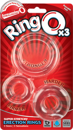 RingO X3 Mixed Pack 3-Pack Cock Rings Clear Silicone Cock Rings > Cock Ring > Sets