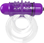 Double O 6 4B Low Pitch Bass Vibrating Ring with Raised Pleasure Ticklers and Extended Battery Life > Cock Ring > Vibrating