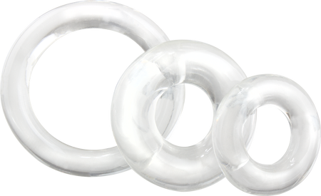 RingO X3 Mixed Pack 3-Pack Cock Rings Clear Silicone Cock Rings > Cock Ring > Sets